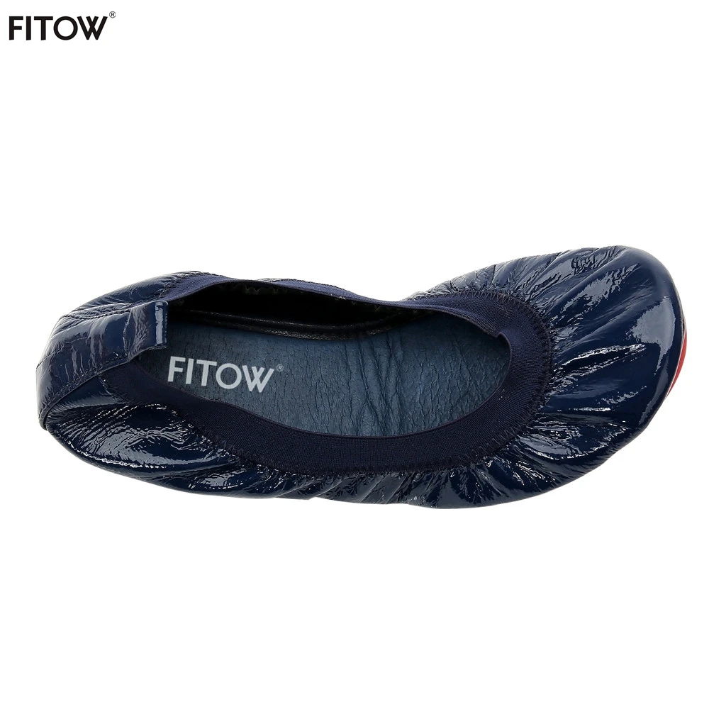 2 пар/лот модные складные балетки с красной подошвой женские кожаные на плоской