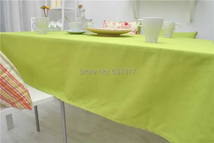 

1PC Higt Quality Solid color Series Fruit Green Table cloth/Table Cover Accept Customized 100% Cotton Canvas Tablecloth