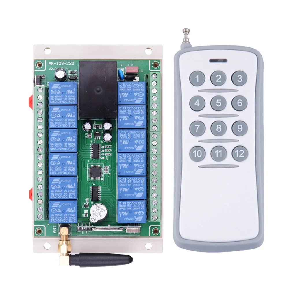 AC 110V 220V 250V 12 CH RF пульт дистанционного управления выключатель освещения каналов 10A