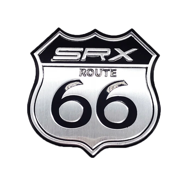 

Металлическая 3d-наклейка с эмблемой на исторический путь США 66, логотип SRX, наклейка на мотоцикл для Cadillac Harley Indian VOD, Стайлинг автомобиля