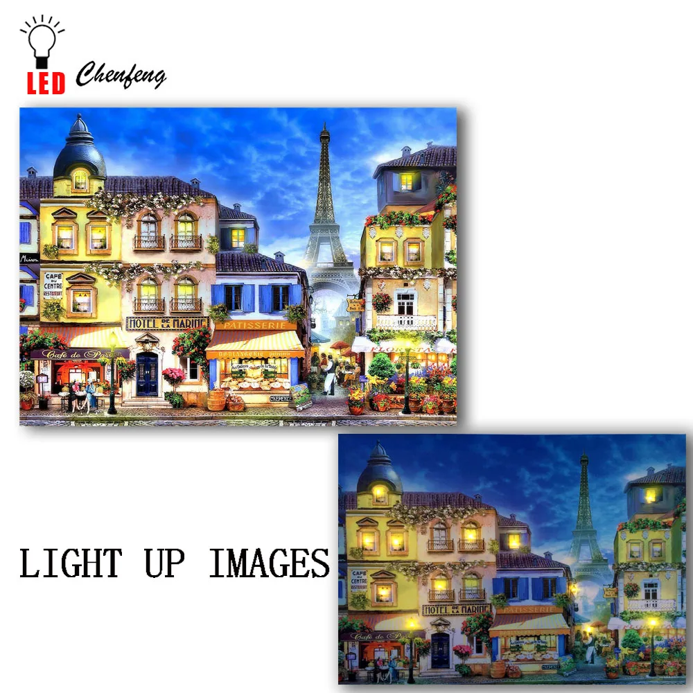 Светящаяся светодиодная Картина на холсте с красивым Парижем Ravensburger store картина