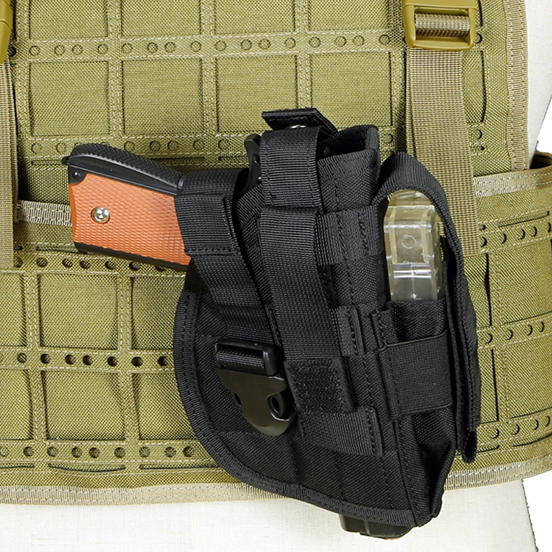 Tactifans Tactical Gun Holster for 1911 45 92 96 Glock Molle Modular Pistol Holster for Right Handed Shooters Gun Bag