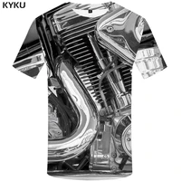 kyku motorcycle t shirt punk clothing retro clothes mechanical tshirt tops tees men funny 3d t shirt mens tee print summer
