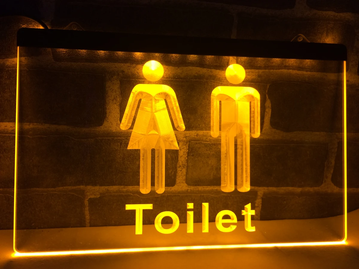 Унисекс унисекс унитаз туалет уборная комната неоновая детская вывеска поделки