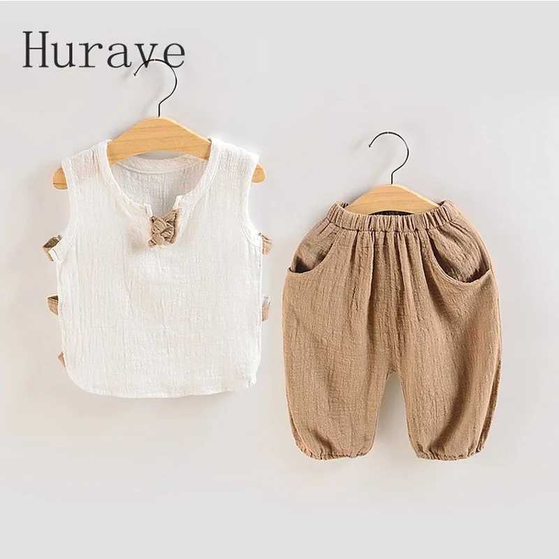 Hurave/2 цвета комплекты для мальчиков Повседневный стиль Детские с жилетом в