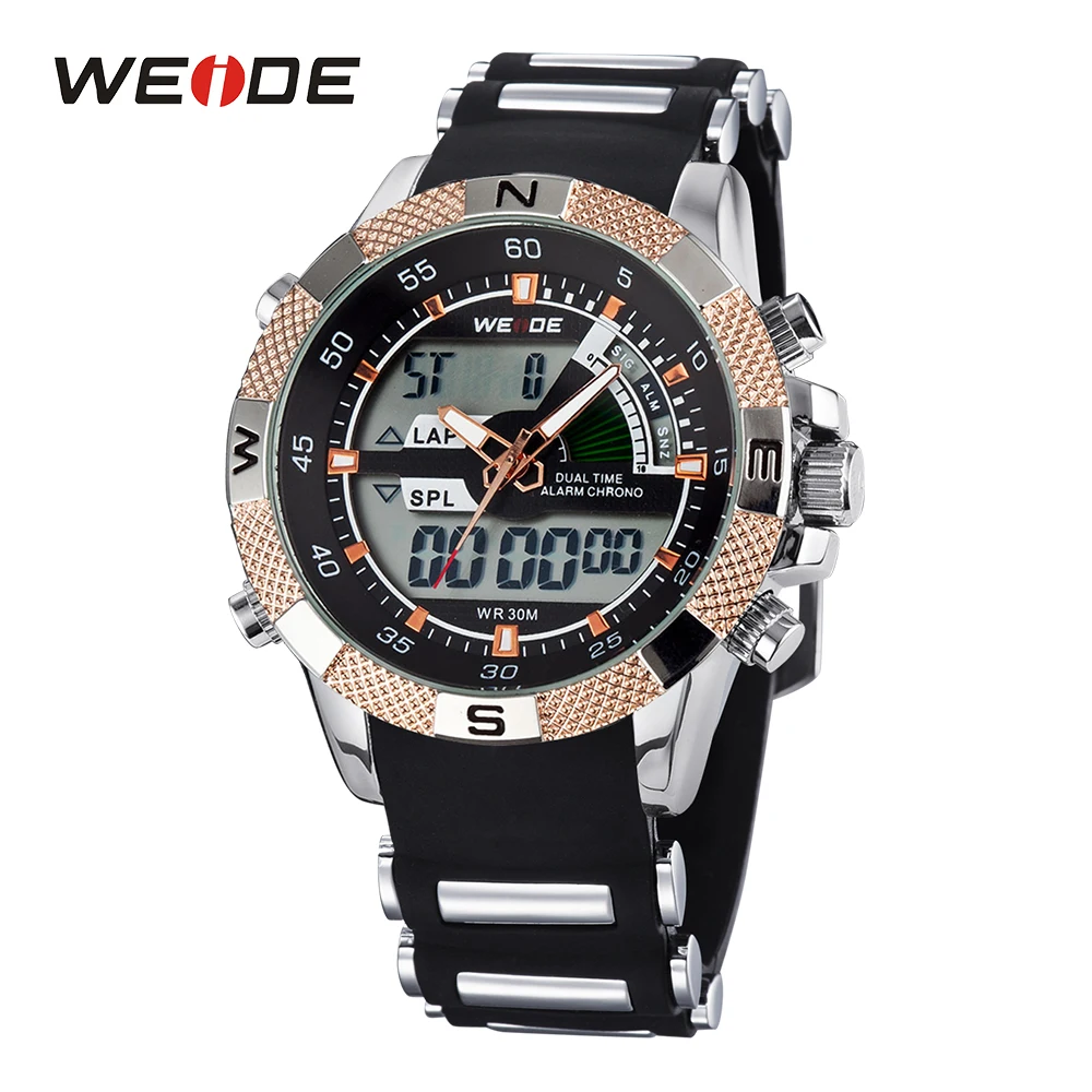 Часы WEIDE Роскошные Брендовые мужские модные спортивные часы кварцевые