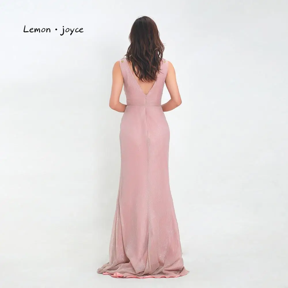Lemon joyce элегантные вечерние платья сексуальные с v-образным вырезом без спинки Вечерние платья с высоким разрезом платья для выпускного вечера размера плюс robe de soiree