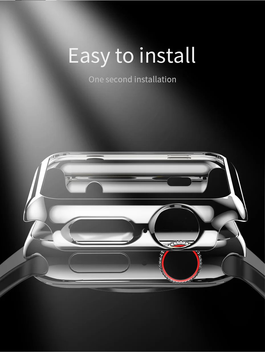 HOCO Бампер для Apple Watch Series 5 ПК Корпус Slim fit Чехол для IWatch 4 Цветное покрытие Тонкий протектор Пластиковая рамка 40мм 44мм