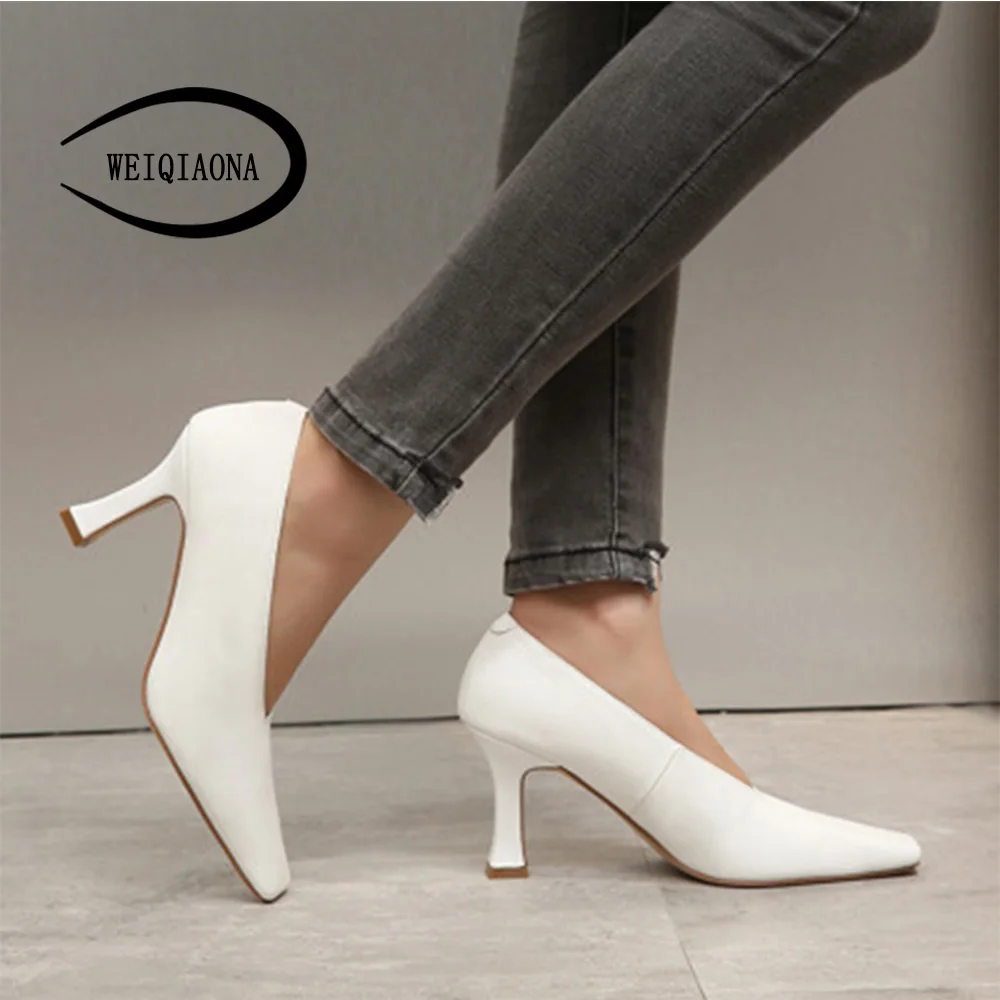 

New Brand Design Women Shoes Square Toe Inside Sheepskin High Heel Ladies Shoes Working Shoes Elegant OL Shoes