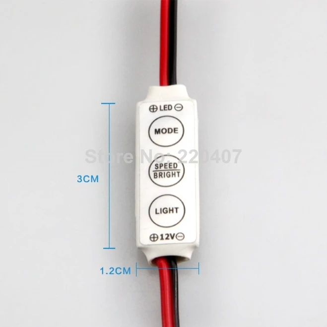 5шт/лот Мин 3-кнопочный контроллер одноцветной светодиодной ленты для освещения 12V 12A Регулятор яркости Бесплатная доставка на.