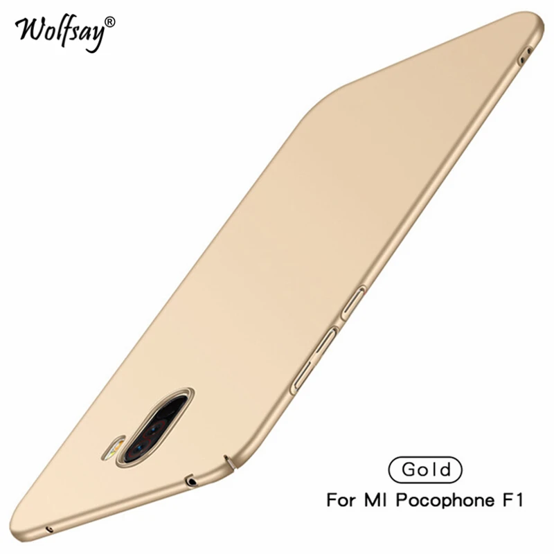 Gold Для Pocophone F1 чехол Роскошный тонкий гладкий жесткий чехол для телефона Xiaomi Pocophone F1 защитный чехол для Xiaomi PocoPhone F1 - Цвет: Gold