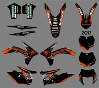motorcycle new style team graphics background decal sticker kit for ktm 125 200 250 300 350 450 500 exc 2012 2013 xc 2011