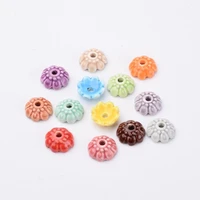 200pc 10 5x4mm handmade porcelain flower bead caps mixed color for diy jewelry accessories finding making necklaces bracelets