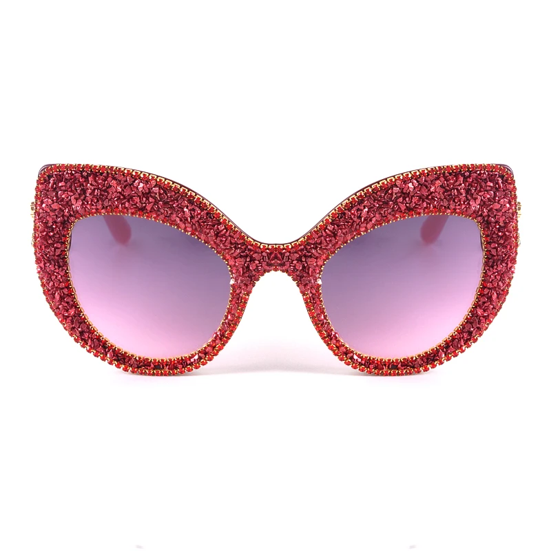 Fashion Brand Cat Eye Luxury Sunglasses Woman Shades Mirror Female Rhinestone Sun Glasses For Female Coating Gafas UV400
