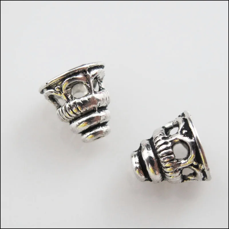 60 шт. Тибетский серебристый цвет крошечные полые конусные колпачки для рукоделия