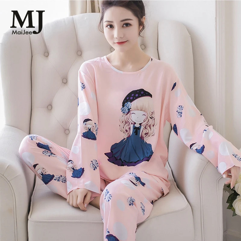 

MaiJee Pink Pijama Feminino Cute Pyjamas Women Pijamas Mujer Pyjama Femme Pigiama Donna Pijama Set Pajamas Night Suit Sleepwear