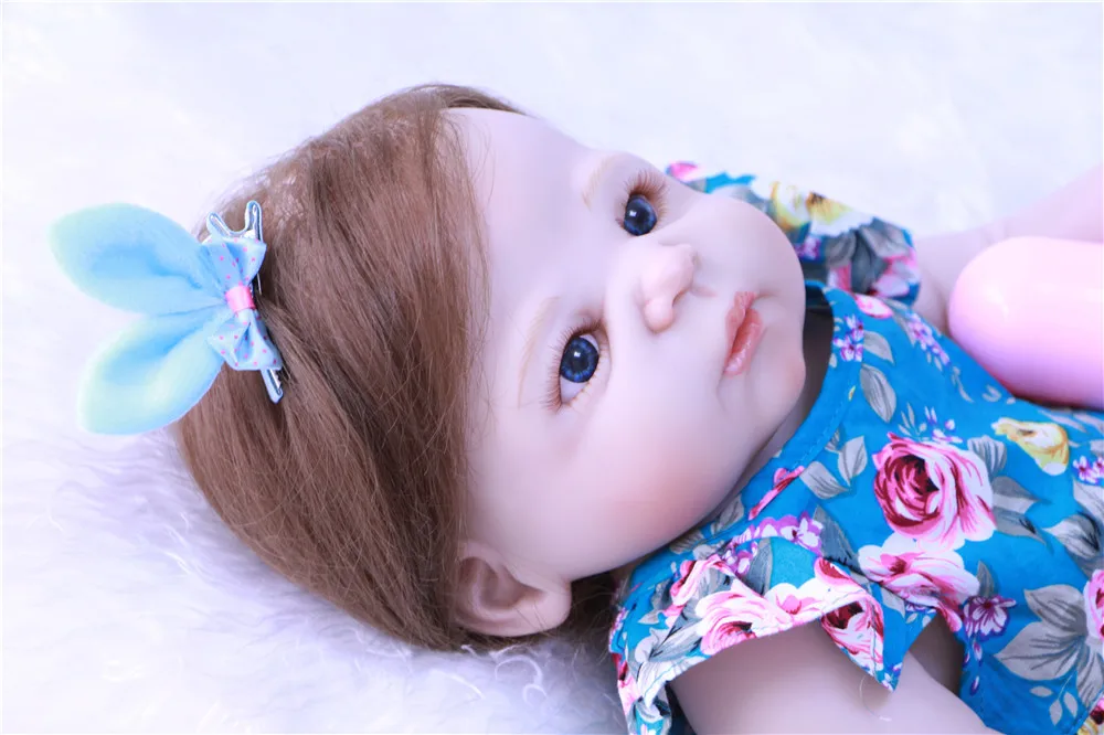 Силиконовая кукла reborn Baby для девочек 57 см милый волокнистый волос высокое