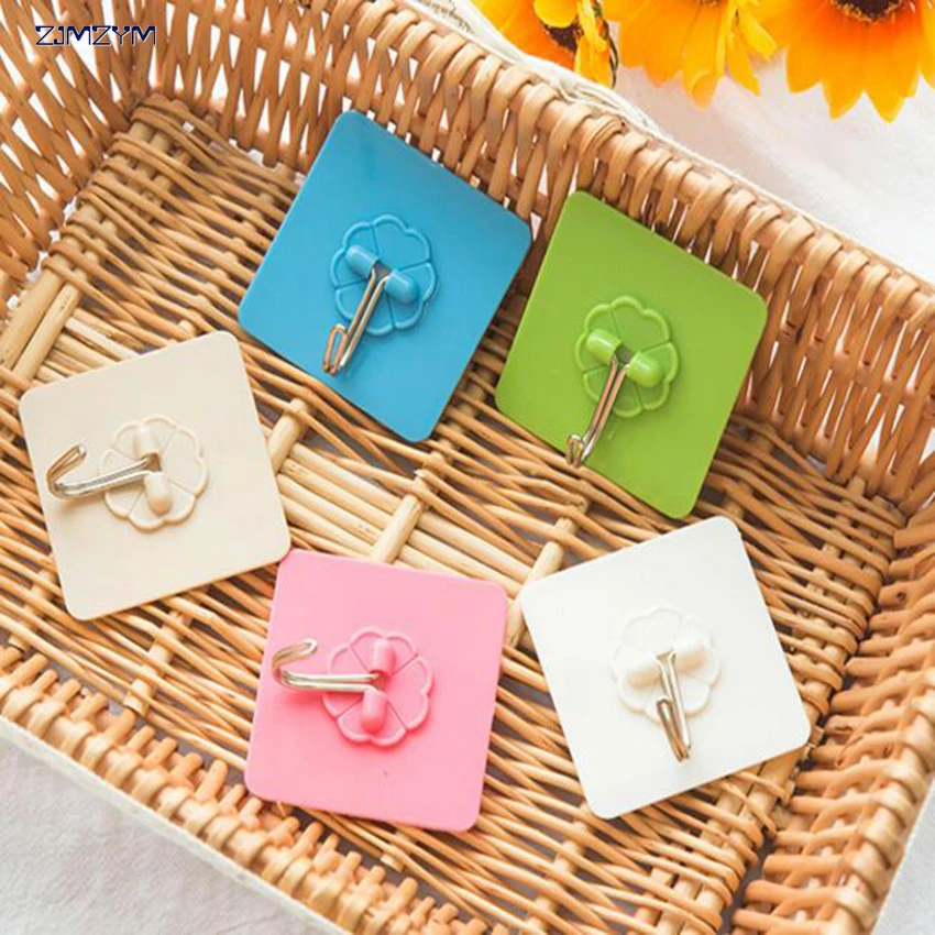 

1pc Transparent Seamless Adhesive Hook Waterproof Oilproof Strong Sticking Wall Hook Hanger Kitchen Bathroom