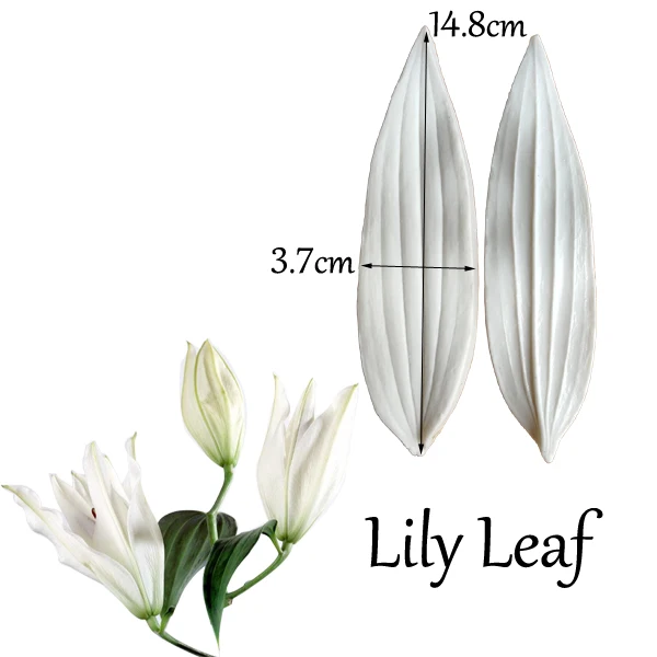 Lily Leaf 29 стилей цветок лист лепесток и резак силиконовые формы помадка формы украшения торта инструменты Шоколадный Gumpaste, Sugarcraft плесень C336 - Цвет: Lily Leaf