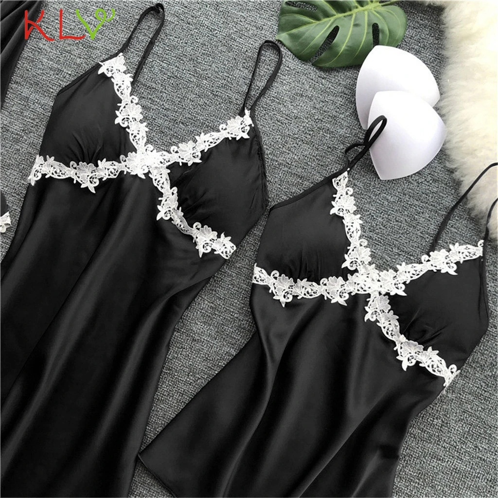 Женская одежда для сна 5 шт. пижамные комплекты размера плюс 5XL сексуальная кружевная атласная одежда для сна Babydoll нижнее белье Интимная Дамская пижама mujer 18Jan12