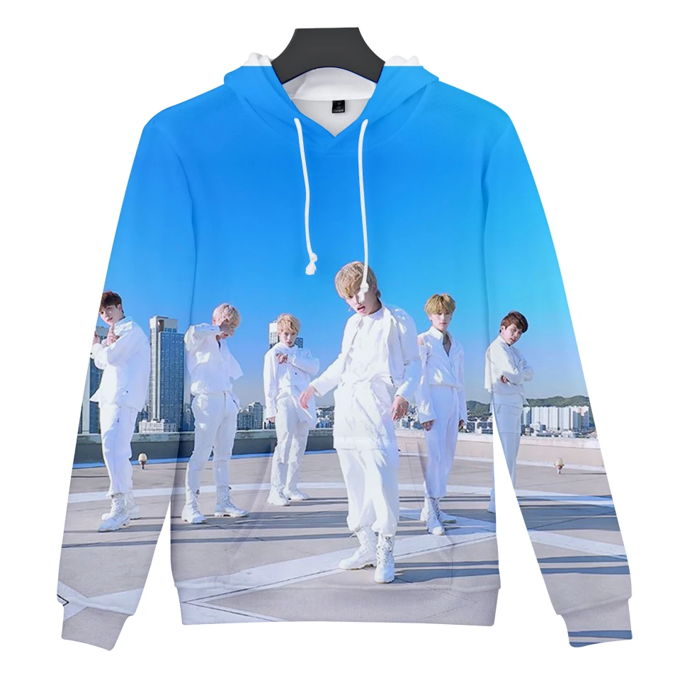 Горячая Группа ATEEZ 3D толстовки с капюшоном для мальчиков и девочек Idol подростков