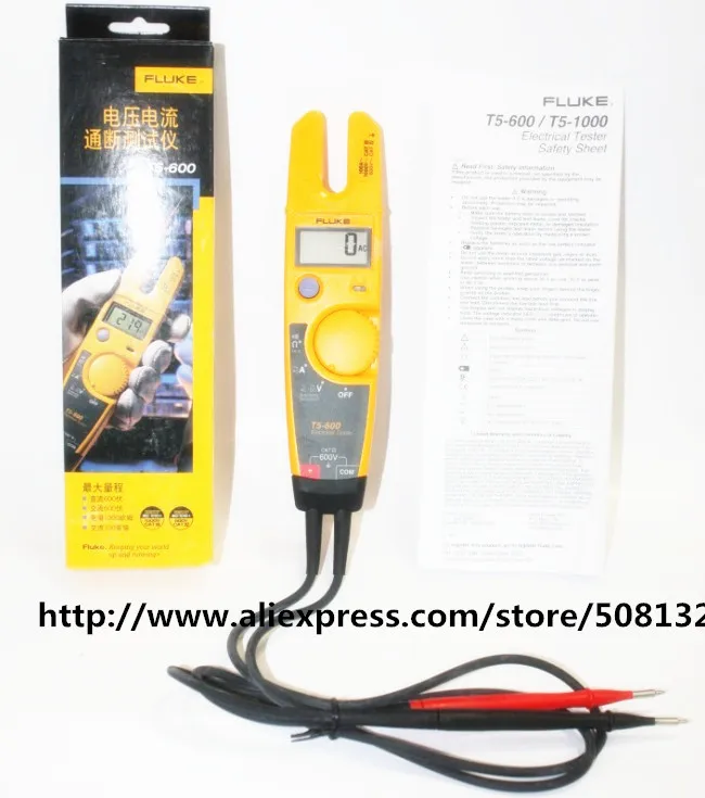 FLUKE T5 600 В зажим непрерывность текущий Электрический тестер|fluke t5-600|fluke continuity