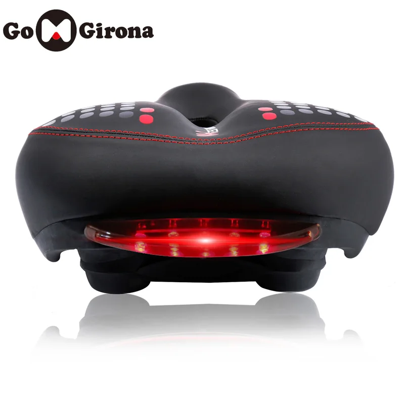 Горячее горное велосипедное седло с хвостовым светом утолщенное MTB мягкое