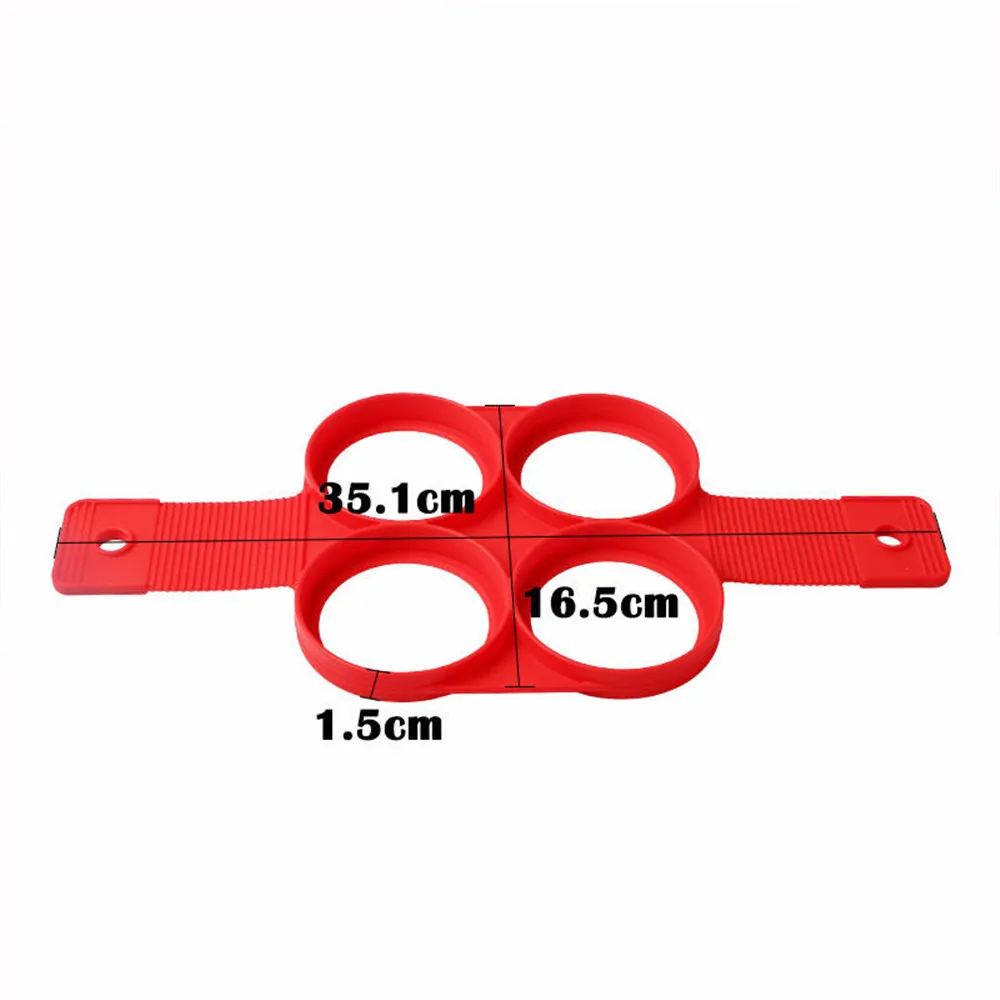 4 round holes Силиконовый антипригарный блинчик для яиц кольцо для приготовления Блинов сыр сковорода для яиц флип яйца кухонные формы для выпечки инструменты для приготовления пищи - Цвет: 4 round holes