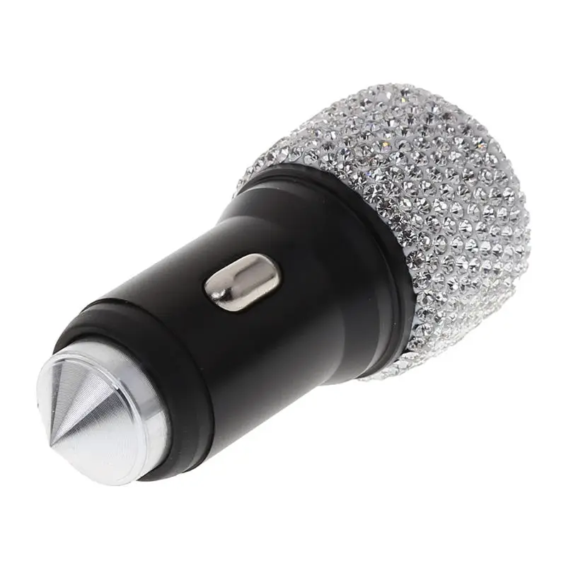 Двойной зарядное устройство USB Bling ручной работы, со стразами хрустальные Автомобильные украшения для быстрой зарядки автомобильных декоров#425