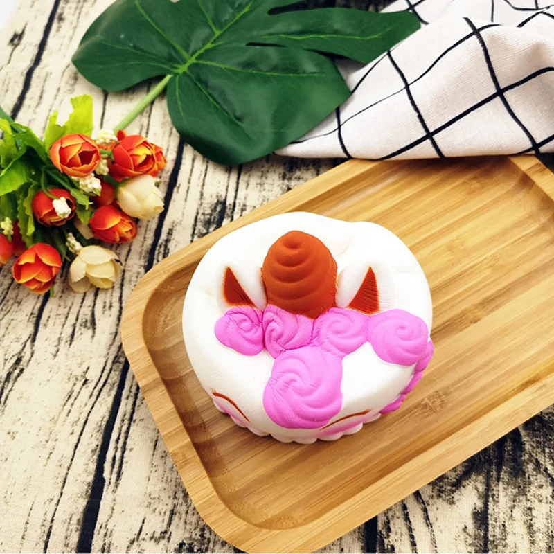 Jumbo Розовый Единорог торт мягкими Симпатичные имитация ПУ хлеб крем