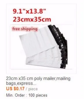 Конверты Poly mailer почтой Пластиковые почтовые пакеты пакет конвертов Сумки 100 шт./лот Высокое качество 15x23+ 4 см