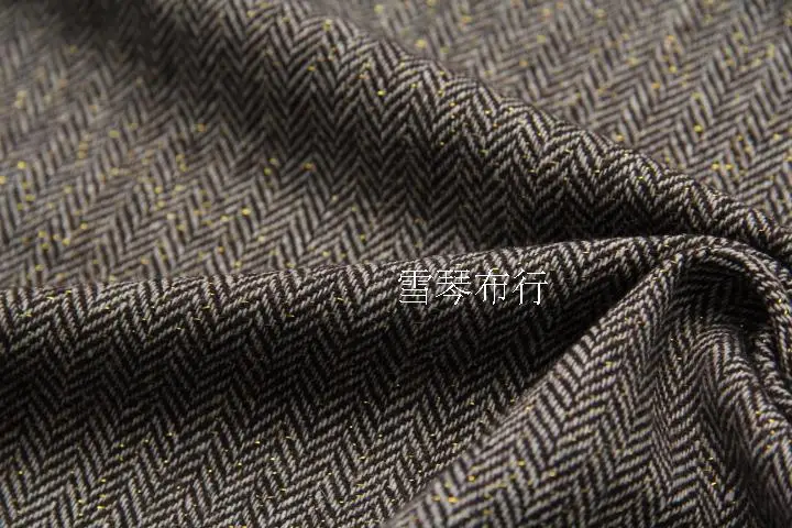 Бесплатная доставка 70% шерстяная твидовая ткань ширина 1 3 см в елочку коричневая