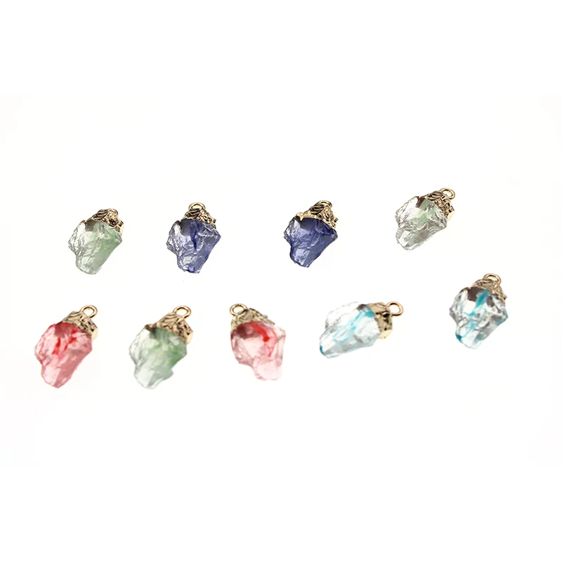 

5pcs 20x11mm irregularity Mini Cute Resin Quartz Floating Charms Pendant For Bracelet Necklace Diy Jewelry Making Z1072