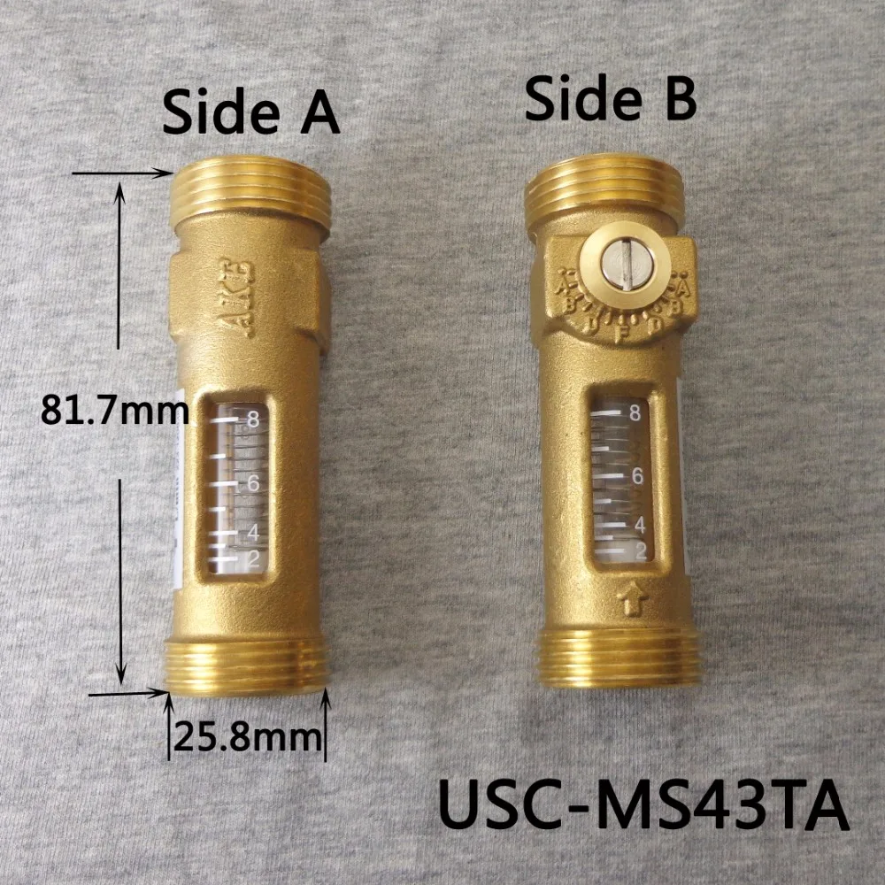 G3/4&quot Mechanical Flow Meter Direct Reading 2-8L/min USC-MS43TA Spring flowmeter Brass reader Balancing Valve | Инструменты