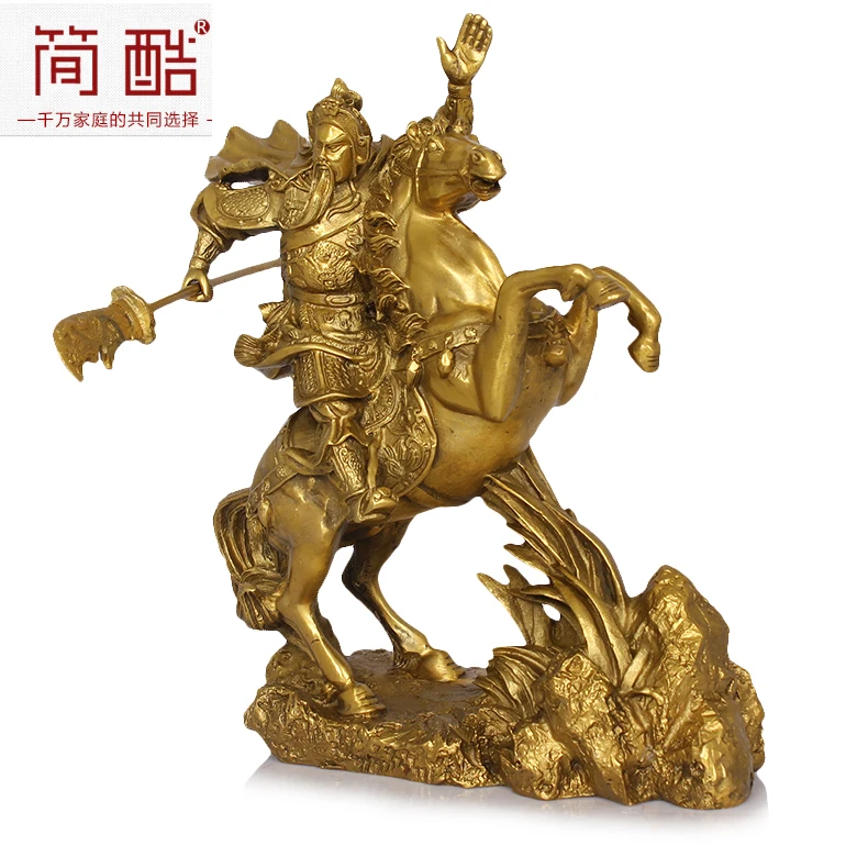 

A horse like the statue of Guan Gong Guan copper ornaments knife Zhaocai Zhaocai opened Fortuna Wu Guan Erye decoration