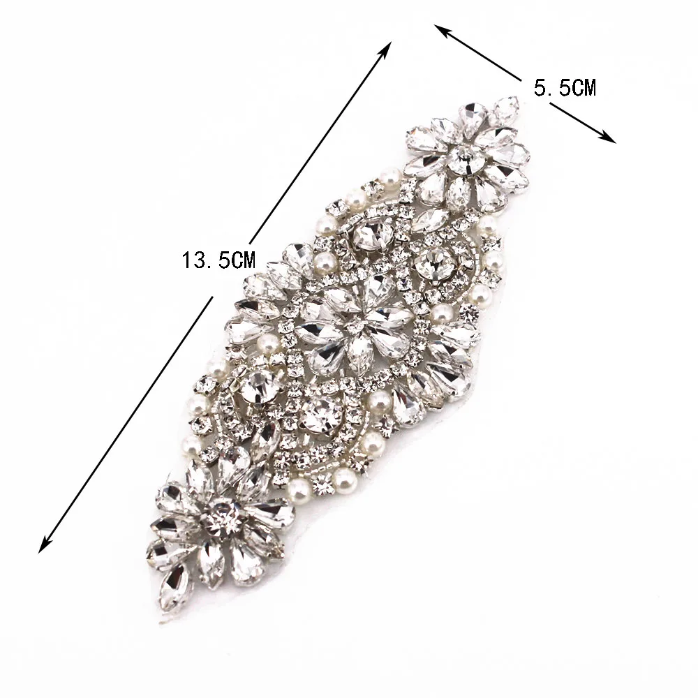 Crystal Applique 5 1 шт. Серебряная Свадебная аппликация из горного хрусталя для свадебного ремня Хрустальная Фурнитура для бижутерии, съемная аппликация из горного хрусталя Свадебные аксессуары - Цвет: Crystal Applique 5