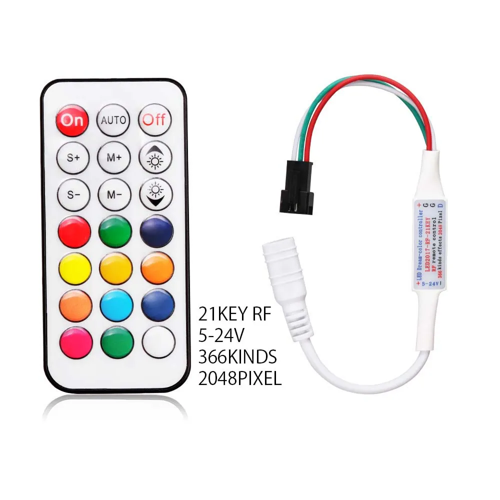 Светодиодный индивидуально адресуемый RGB светильник/лента 5M WS 2811 30 s/M + 21 ключ