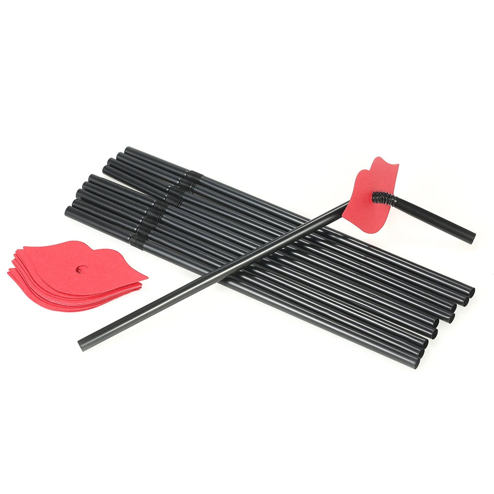 Одноразовые пищевые пластиковые соломинки для напитков 100 шт. украшения дня