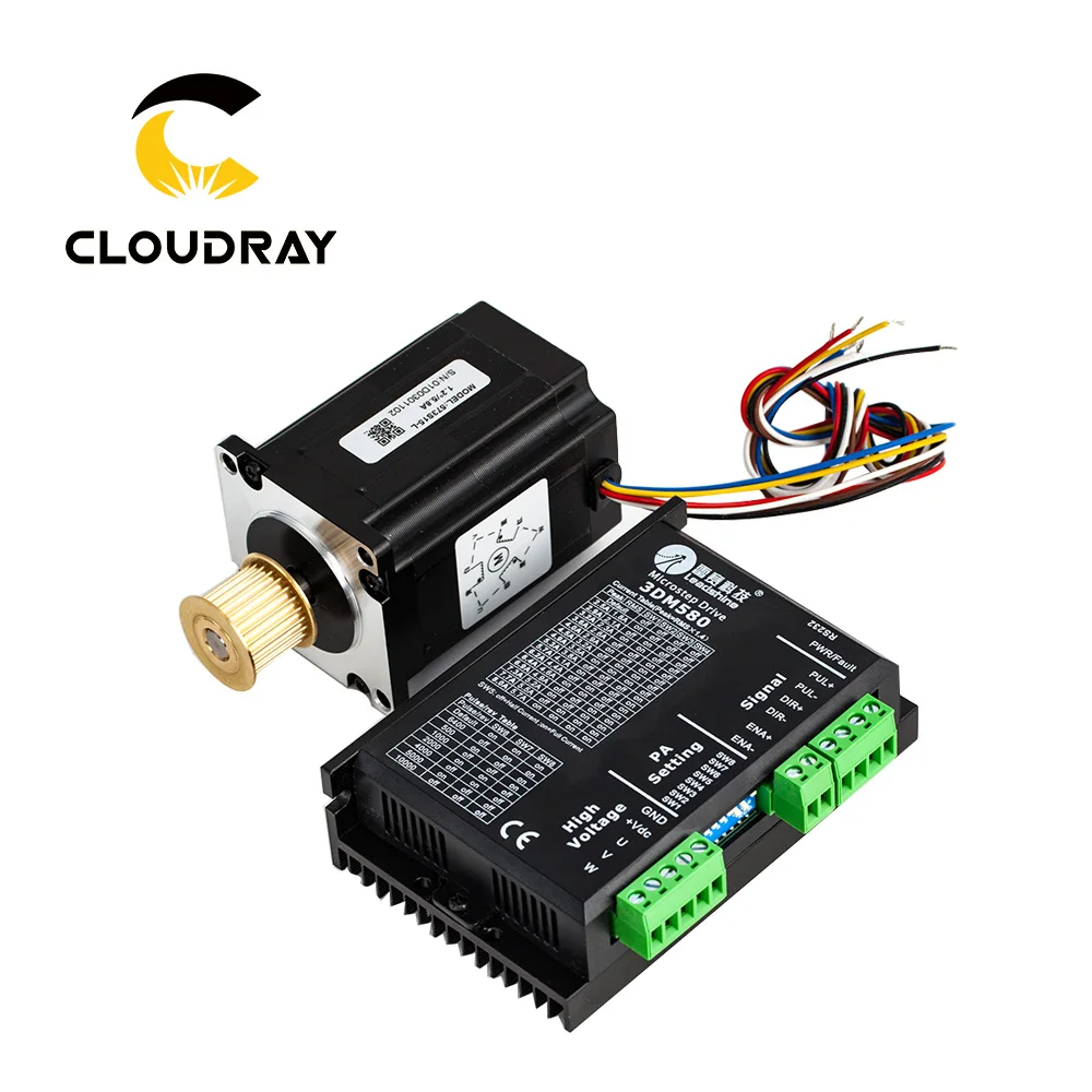 3 фазный шаговый двигатель Cloudray Leadshine 573S09 L 18/573S15 18 + Драйвер 3DM580 для лазерной