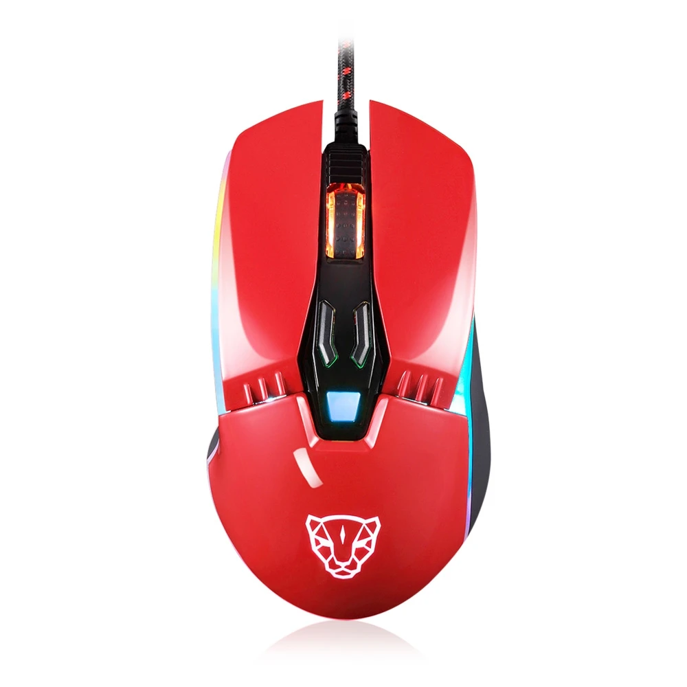 Новая игровая мышь Motospeed V20, 5000 dpi, 7 кнопок, цветная дышащая, светодиодный, оптическая, проводная, игровая, компьютерная мышь для PC Gamer, Черная
