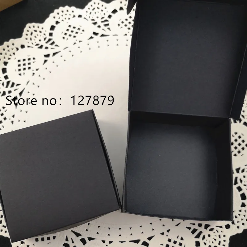 50 шт. черные подарочные коробки из крафт-бумаги 9 5x9 5x3 см коробка мыла упаковки