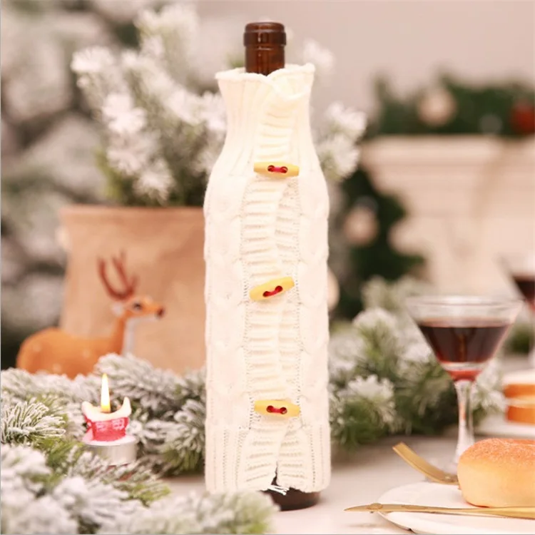 Рождественские украшения Лось крышку бутылки вина Vajilla De Navidad Vajillas Adornos Para Casa Y La