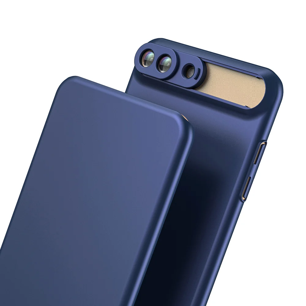 APEXEL макрообъектив с чехол для телефона 10x& 20x супер макрообъектив lentes для iPhone 7/8 plus APL-IPM10X-IP7P - Цвет: Синий