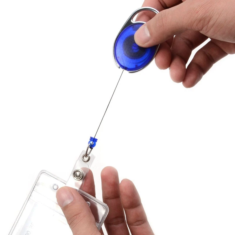 Держатель для бейджа с зажимом ремня Выдвижной карабин id card визитница ролик