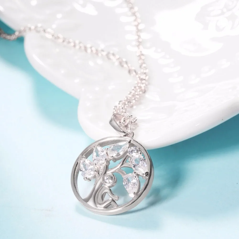 Женское ожерелье с подвеской ERLUER Tree of life покрытое розовым золотом и серебром