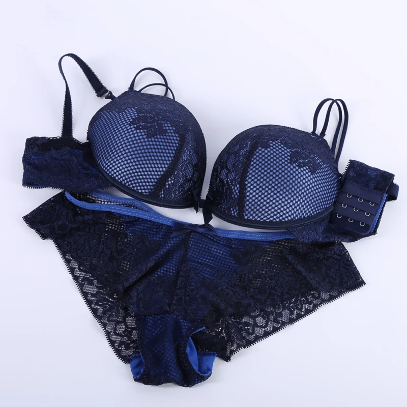 Женский сексуальный комплект с бюстгальтером однотонный кружевной хлопковый