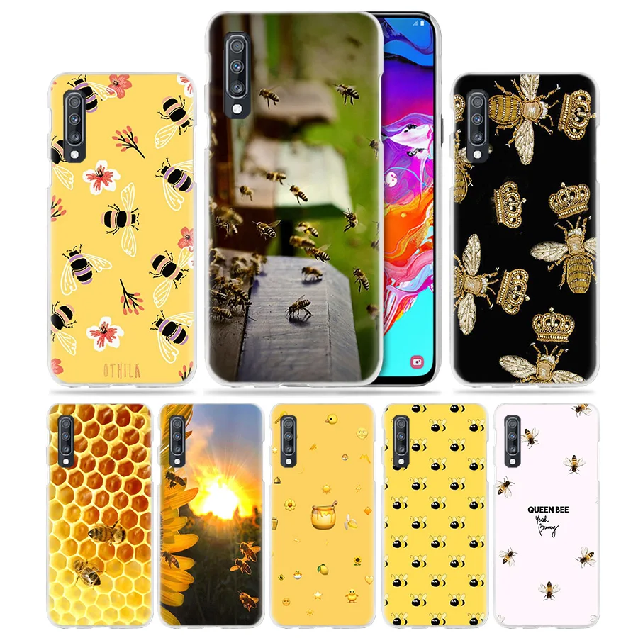 Bee Золотой Мёд чехол для samsung Galaxy A50 A70 A20e A60 A40 A30 A20 A10 A8 A6 плюс A9 A7 жесткий прозрачный ПК телефон Coque крышка