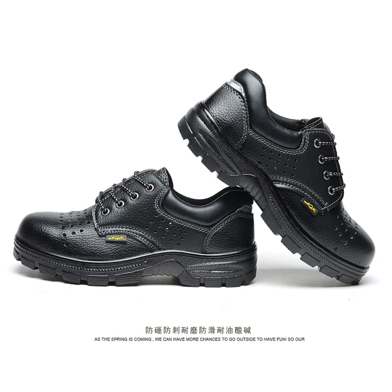 Дышащие мужские неразрушаемые защитные ботинки из микрофибры и кожи рабочие со