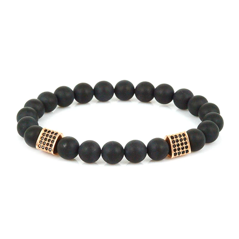 

2017 New Design Trendy Geometric Stoppers Bracelets Men Natural Matte Stone Beads for Women Men Jewelry Pulseras Mujer