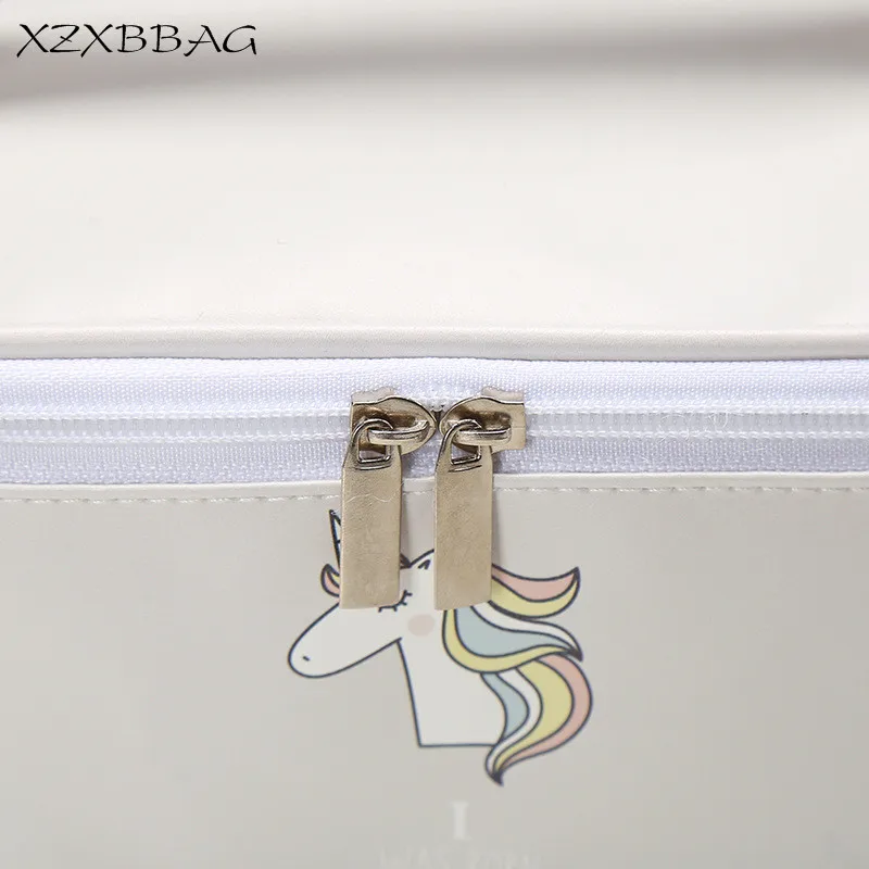 XZXBBAG Терилен модные косметические Чехлы мультяшный Единорог на молнии